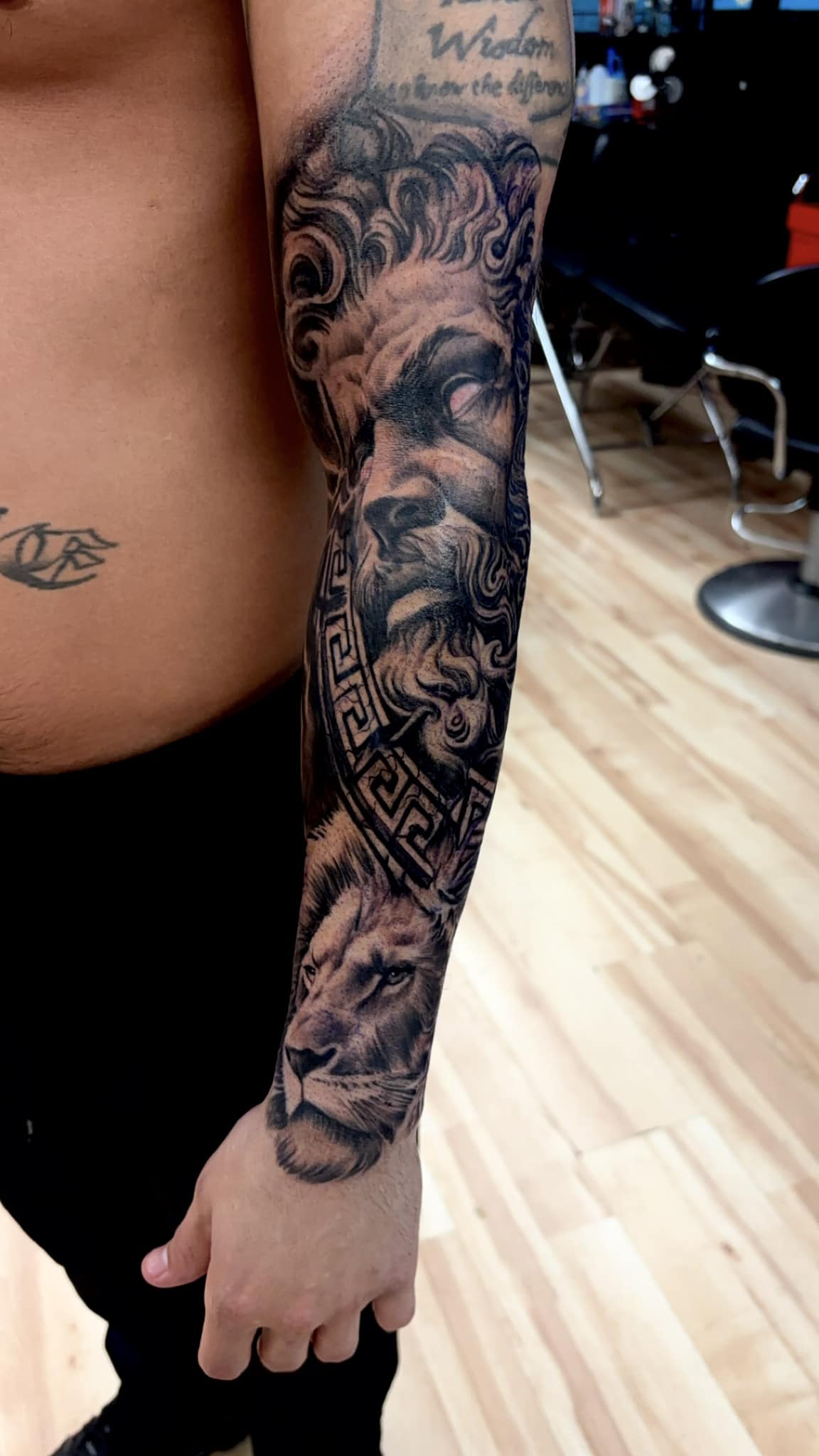 Greek God Sleeve Tattoo